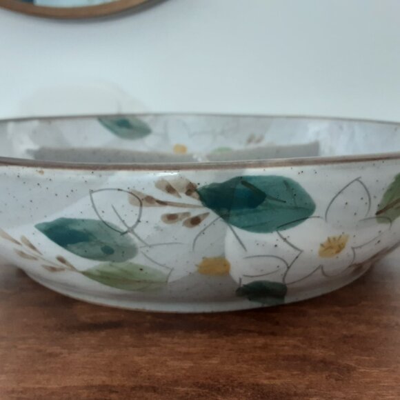 Pottery Handpainted Speckled Relish, Candy Dish. 3 Sections - Picture 3 of 5